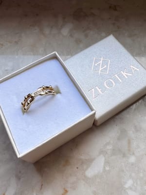 Złoty pierścionek 585 ŁAŃCUCH - miniatura 4