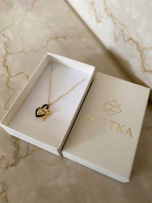 Złoty naszyjnik 585 KŁÓDKA Z ONYKSAMI - miniatura 3