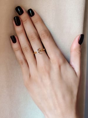 Złoty pierścionek 585 KSIĘŻYC Z CYRKONIAMI - miniatura 2