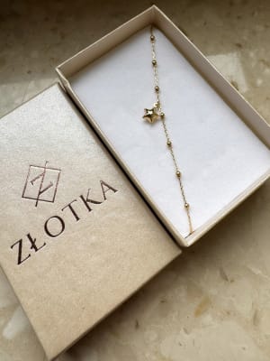 Złota bransoletka 585 GWIAZDKA WISZĄCA - miniatura 3