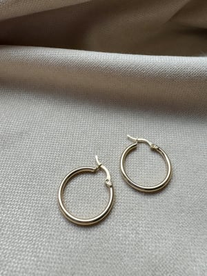 Złote kolczyki 585 KOŁA, KÓŁKA - miniatura 1