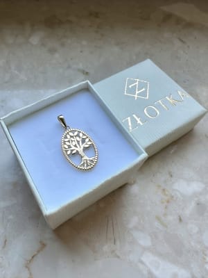 Złota zawieszka próba 585 MEDALION DRZEWO - miniatura 3