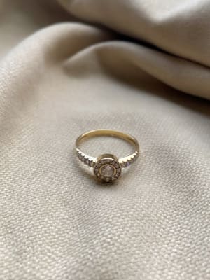 Złoty pierścionek 585 DUŻA CYRKONIA - miniatura 4