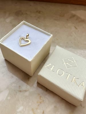 Złota zawieszka 585 SERCE Z CYRKONIAMI - miniatura 2