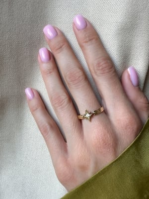 Złoty pierścionek 585 GWIAZDA Z CYRKONIAMI - miniatura 2