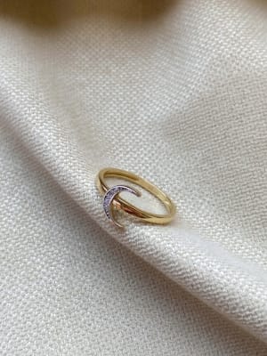 Złoty pierścionek 585 KSIĘŻYC Z CYRKONIAMI - miniatura 1