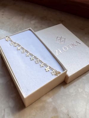 Złota bransoletka 585 WISZĄCE KONICZYNKI - miniatura 3