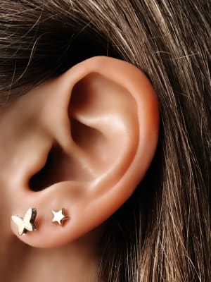 Złote kolczyki 585 MOTYLKI Z CYRKONIAMI - miniatura 2