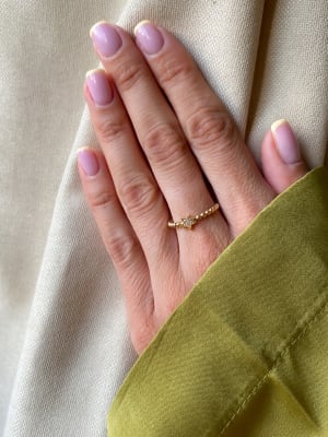 Złoty pierścionek 585 GWIAZDKA R.16 - miniatura 5