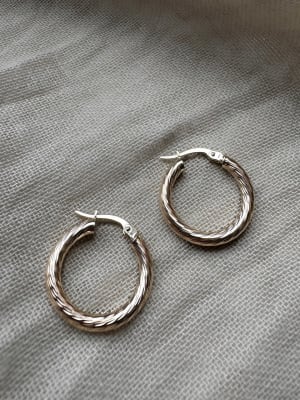 Złote kolczyki 585 KOŁA, KÓŁKA - miniatura 3