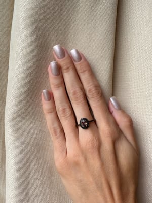 Złoty pierścionek 585 OWALNY KAMIEŃ - miniatura 2