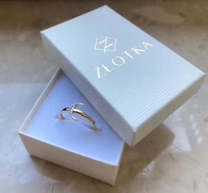 Złoty pierścionek 585 KSIĘŻYC Z CYRKONIAMI - miniatura 3