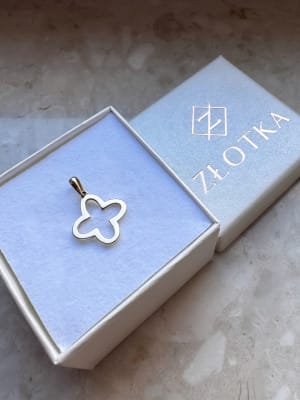 Złota zawieszka próba 585 KONICZYNKA, KWIATEK - miniatura 3