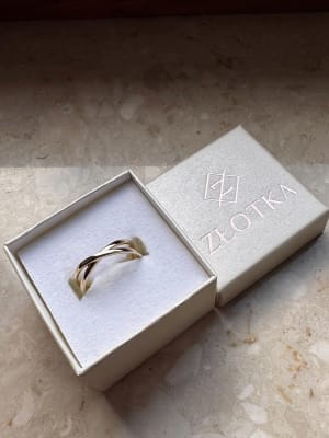 Złoty pierścionek 585 PODWÓJNY R.21 - miniatura 2