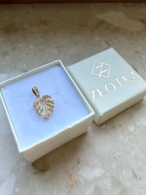 Złota zawieszka próba 585 LIŚĆ, MONSTERA - miniatura 3