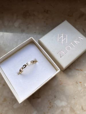 Złoty pierścionek 585 ŁEZKI - miniatura 3