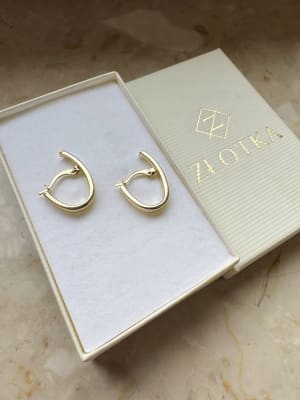 Złote kolczyki 585 WYGIĘTE - miniatura 2