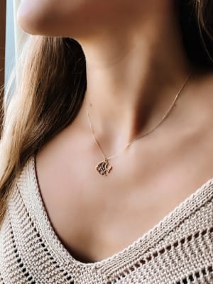 Złoty naszyjnik 585 RYBA Z CYRKONIAMI - miniatura 2