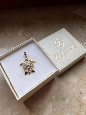 Złota zawieszka próba 585 ŻÓŁW - miniatura 3