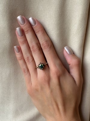 Złoty pierścionek 585 KAMIEŃ Z KSIĘŻYCAMI R.18 - miniatura 2