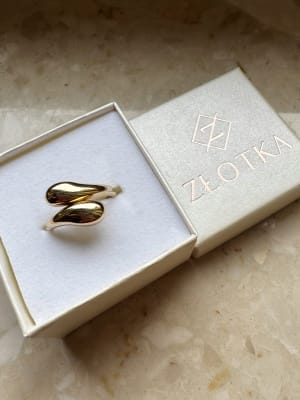 Złoty pierścionek 585 KROPLE - miniatura 1