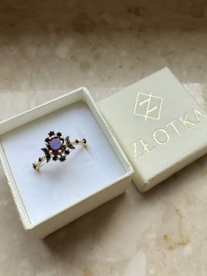 Złoty pierścionek 585 KAMIEŃ Z KSIĘŻYCAMI - miniatura 3