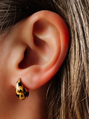 Złote kolczyki 585 KROPLE, KROPELKI PANTERKA - miniatura 2