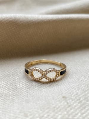 Złoty pierścionek 585 NIESKOŃCZONOŚĆ - miniatura 1