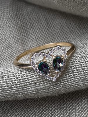 Złoty pierścionek 585 SERCE - miniatura 1