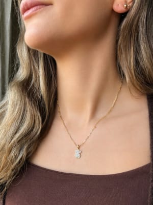 Złota zawieszka próba 585 MIŚ CYRKONIE - miniatura 2