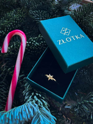 Złoty pierścionek 585 GWIAZDKA R.18 - miniatura 3