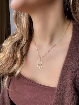 Złota zawieszka próba 585 ŁAPACZ SNÓW - miniatura 2