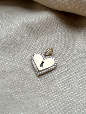 Złota zawieszka 585 SERCE, KLUCZ - miniatura 1