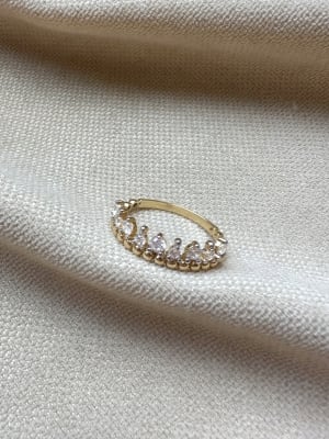 Złoty pierścionek 585 KORONA Z CYRKONIAMI - miniatura 1