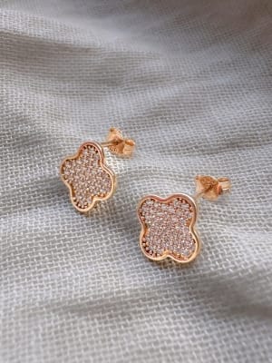 Złote kolczyki 585 KONICZYNKI CYRKONIE - miniatura 1