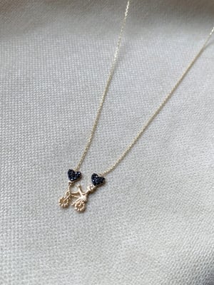 Złoty naszyjnik 585 ROWER Z SERCAMI - miniatura 3