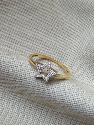 Złoty pierścionek 585 GWIAZDKA Z CYRKONIAMI - miniatura 1