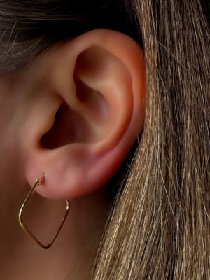 Złote kolczyki 585 KWADRATY - miniatura 1