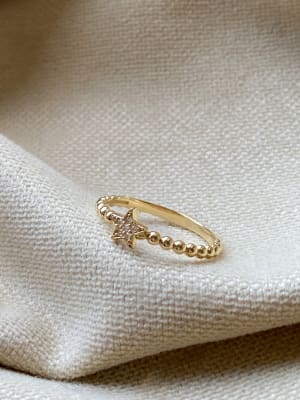 Złoty pierścionek 585 GWIAZDKA R.16 - miniatura 1