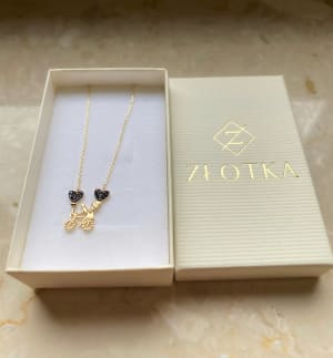 Złoty naszyjnik 585 ROWER Z SERCAMI - miniatura 2