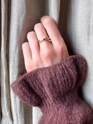 Złoty pierścionek 585 PODWÓJNY R.21 - miniatura 3