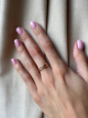 Złoty pierścionek 585 KÓŁKA Z CYRKONIAMI - miniatura 2