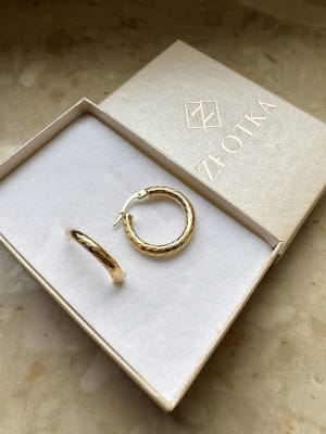 Złote kolczyki 585 KOŁA, KÓŁKA - miniatura 1