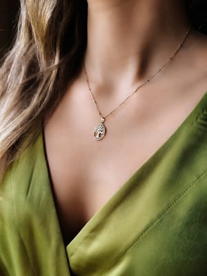 Złota zawieszka próba 585 MEDALION DRZEWO - miniatura 2