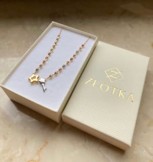 Złoty naszyjnik 585 KŁÓDKA Z KLUCZYKIEM - miniatura 4