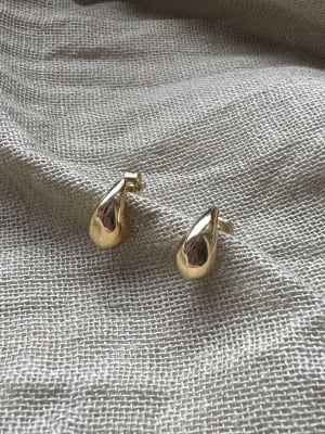 Złote kolczyki 585 KROPLE, KROPELKI - miniatura 1