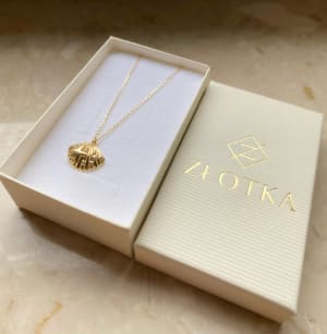 Złoty naszyjnik 585 MUSZELKA Z CYRKONIAMI - miniatura 4