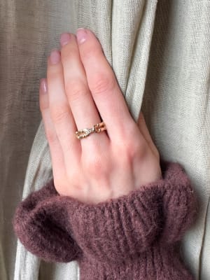 Złoty pierścionek 585 ŁAŃCUCH - miniatura 2