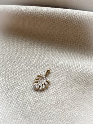 Złota zawieszka próba 585 LIŚĆ, MONSTERA - miniatura 1