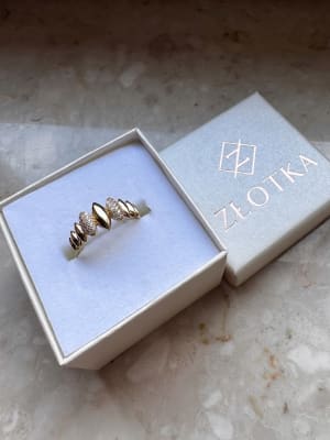 Złoty pierścionek 585 PAZURKI CYRKONIE R.20 - miniatura 3